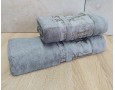 Набор бамбуковых махровых полотенец турецких Cestepe 50х90+70х140  Bamboo Floral Gray