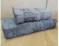 Набор бамбуковых махровых полотенец турецких Cestepe 50х90+70х140  Bamboo Ecol Gri