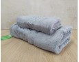Набір бамбукових махрових рушників турецьких Cestepe 50х90+70х140  Bamboo Cicek Gri