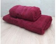Набір бамбукових махрових рушників турецьких Cestepe 50х90+70х140  Bamboo Cicek Bordo