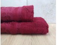 Набір бамбукових махрових рушників турецьких Cestepe 50х90+70х140  Bamboo Cicek Bordo