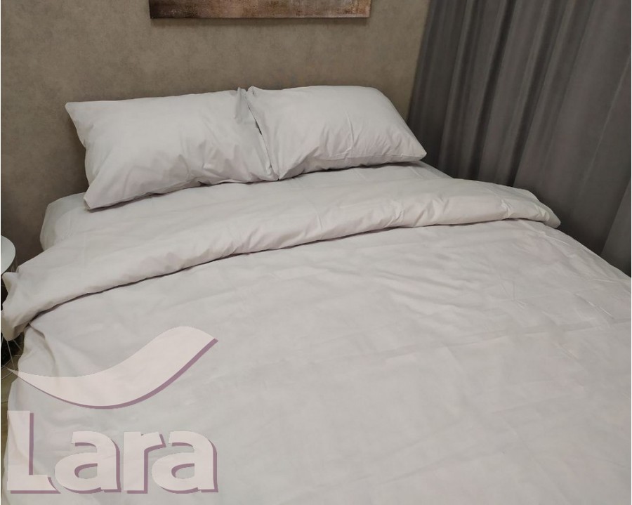 Постельное белье LARA бязь d11193d Light grey двуспальное