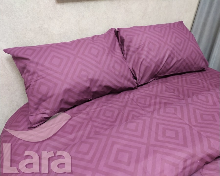 Постельное белье LARA бязь d11187p Ромб Marsala полуторное