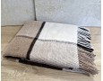 Плед шерстяной Vladi Эльф LIAM коричнево-бело-бежевый 140х200