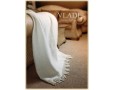 Плед шерстяной Vladi Рогожка белый 140х200 ОПТ