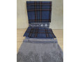Турецкое новогоднее постельное белье First Choice фланель Happiness navy blue полуторное