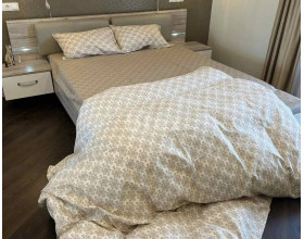 Постільна білизна LARA бязь d11355e160 з простирадлом на резинці 160х200х25 євро 200х220 см