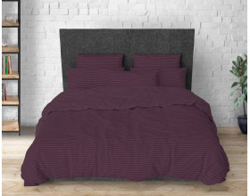 Постельное белье LARA бязь-страйп Violet d11353e160 с простынью на резинке 160х200х25 евро 200х220 см