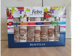 Набор полотенец кухонных Febo 7 штук 40х60 вафельные с вышивкой 7 days Cafe