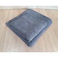 Набор турецких махровых однотонных полотенец Zeron 50х90+70х140 Gray 480 г/м2