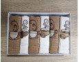 Набор полотенец кухонных Nilteks 6 штук 40х60 вафельных с вышивкой Cafe