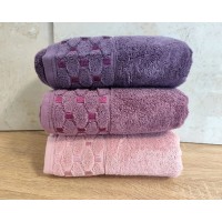 Набір махрових турецьких рушників Zeron 3 штуки 50х90 Microcotton Puanli Desen