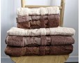Набор турецких бамбуковых махровых полотенец Zeron 50х90 - 3шт+70х140 - 3 шт Bamboo Agag Desen коричневый